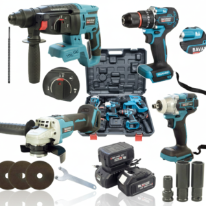 ZESTAW NARZĘDZI AKUMULATOROWYCH BEZSZCZOTKOWYCH 4W1 21V 4000mAh Bavaria