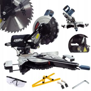 PIŁA UKOŚNICA Z POSUWEM DO DREWNA Z LASEREM 255MM EUROTEC