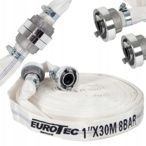 Wąż strażacki Eurotec 30 m 1" do pompy z szybkozłączkami